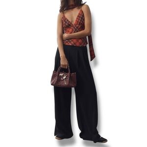 Anthropologie The Avery Linen Pleated Wide-Leg Trousers by Maeve Black 1X NWT